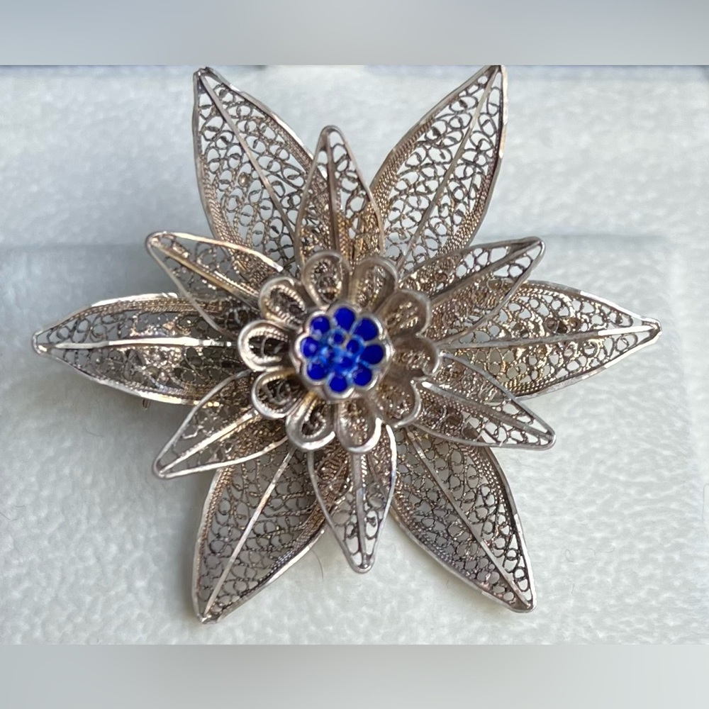 FILIGRANA Vintage Silver Flower🌸 Brooch